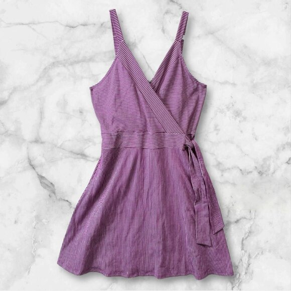 Charming Charlie Dress Womens Large Eyeshadow Pink Striped Mini Sundress - Picture 1 of 9